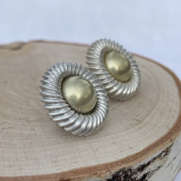 David Yurman 22mm Large Cookie Stud Earrings Sterling 14k Gold Cable Round Post - Picture 11 of 15